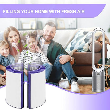 2 Pack Upgraded 2-IN-1Filter Replacement Compatible with Dyson PH01 HP07 HP10 TP07 TP10 TP09 HP09 HP06 TP06 PH02 PH03 PH04-360° Combi Glass Pure Cool Hot Humidify Fan Filter & Activated Carbon Filter
