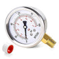 0-100 Psi Lead-Free Glycerin Liquid Filled Low Pressure Gauge, 2.5" Dial Size, 1/4" G Lower Mount, 304 Stainless Steel Case, for Water Pipe, HVAC, Water Oil Air Pressure Test