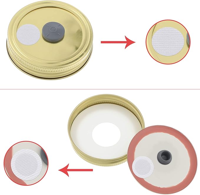 Zonon 64 Pcs Synthetic Filter Paper Stickers 0. 3 Um Filter Disc Mushroom and 100 Pieces Pressure Resistance Vial Rubber Stopper Injection Ports for Mushroom Cultivation(13.2mm Diameter)
