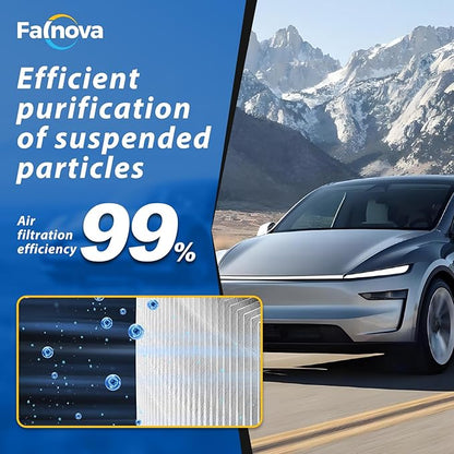 Compatible with Tesla Model Y 2020-2025 Juniper Intake Cabin Air Filter Activated Carbon 5-Layer Replacement HEAP Filter Kit - Includes Tools & Installation Guide (Set of 4 Packs)