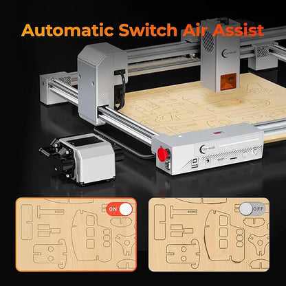 JL9 20W Laser Engraver and Cutter with Air Assist, Laser Engraving Machine for Wood Metal Acrylic Glass Stone, Powerful DIY CNC Laser Cutter 11.8" x 11.8" 20000mW Class1