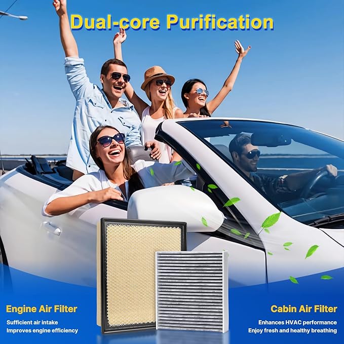 Cabin & Engine Air Filter Kit for 2016-2023 Tacoma 3.5L(Gas)