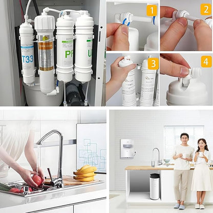 Water purifier adapter, 1/4 "FPT x 1/4" pipe quick connector, outer diameter 1/4 inch quick push plastic pipe connector, suitable for reverse osmosis filtration RODI system 5PC