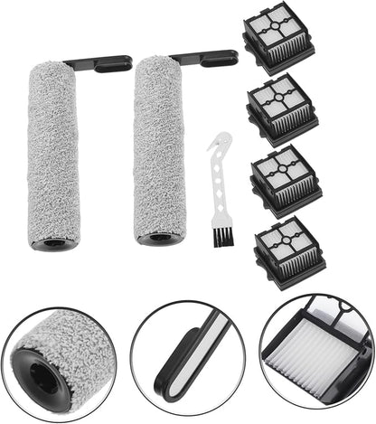 PRETYZOOM 1set Floor Scrubber Replacement Filter Compatible Accessories for Efficient Cleaning of Floor Scrubber Models Includes Slim Rollers and Filters