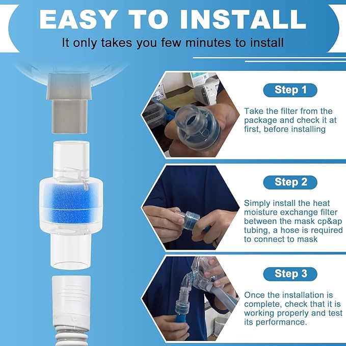 Update Packaging Universal Heat Moisture Exchanger/Exchange Filter Replacement for Z1, Z2 HME Humidification Solution Filter Fit 22mm Diameter Tubing-12 Pack, Individually Sealed Packaging LUXRILIX
