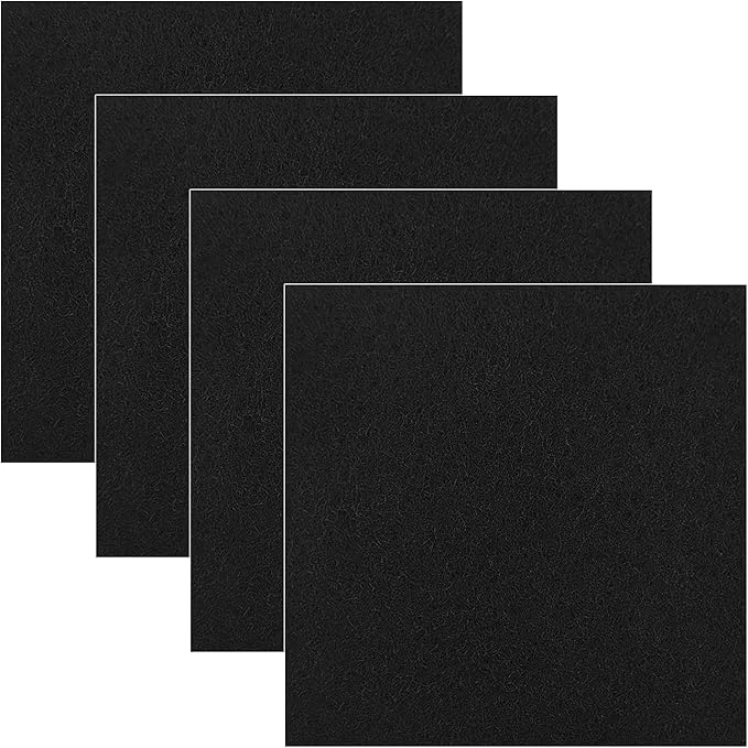 4 Pack 5inch Charcoal Filters for Kitchen Compost Bin, Compost Filters for Countertop Bin Pail Replacement, Activated Charcoal Home Bucket Refill Sets, Square