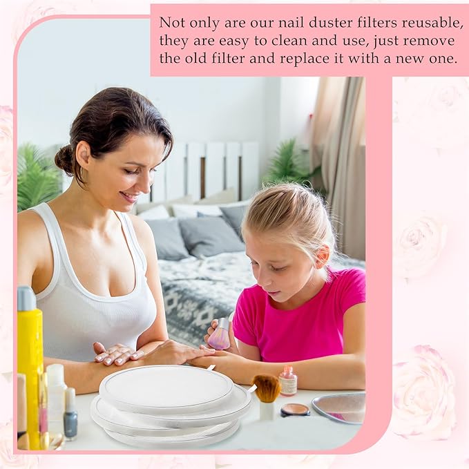 Juexica 4 Pcs Nail Dust Collector Filter Replacement Filter Reusable Dust Collector Filter No Spillin for Nail Machine Manicure Tools Salon Home Use