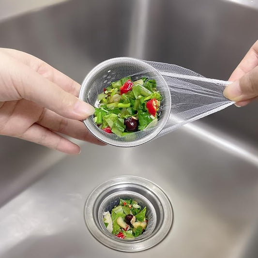 XMALL Disposable Residue Filtering Bag 200 PCS，Suitable For Collecting Garbage And Debris From Kitchen Sinks And Bathroom Drains To Prevent Blockages In Waterways.