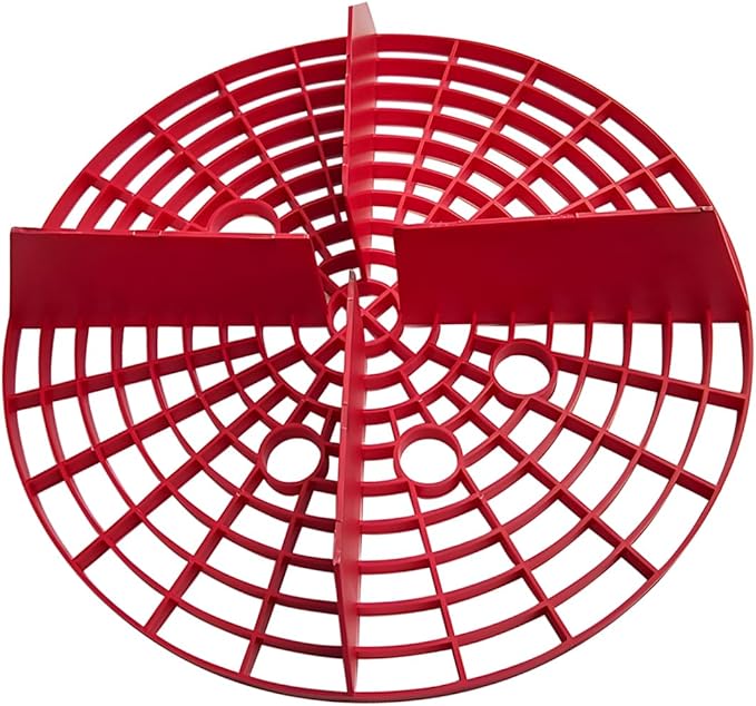 Car Wash Bucket Insert, 2PCS 10" Diameter Dustproof Dirt Grit Trap Vehicle Wash Filter, Remove Debris Automotive Detailing Cleaning Washing Kit, Universal for SUV RV Truck (Red)