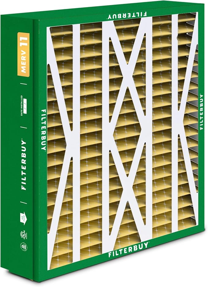 Filterbuy 21x27x5 Air Filter MERV 11 Superior Pet & Allergy Defense (2-Pack), Pleated HVAC AC Furnace Filters for Trane Perfect Fit & American Standard (Actual Size: 20.56 x 26.13 x 4.97)