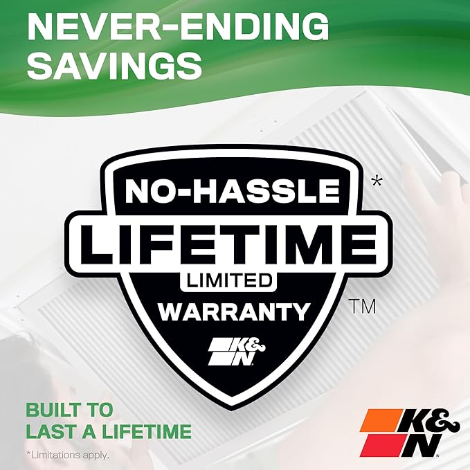 K&N 14X24X1 HVAC Furnace Air Filter, Lasts a Lifetime, Washable, Merv 13, the Last HVAC Filter You Will Ever Buy, Breathe Safely at Home or in the Office, HVC-13-11424