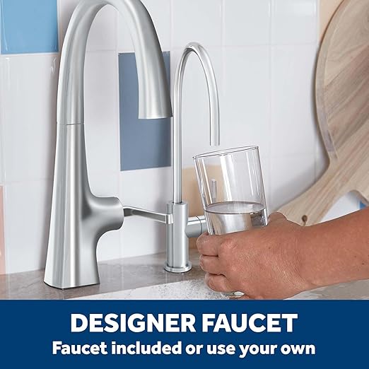 GE 5-Stage Reverse Osmosis Under Sink Water Filtration System with Faucet, Reduces 95+ Impurities including Lead, Chlorine, Arsenic, Filters FQ18PN, FQ18MN, FQ18RT, GXRV40TBN