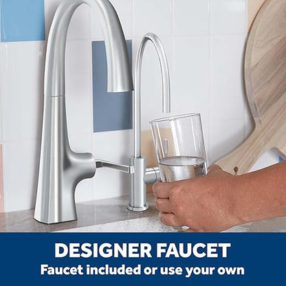 GE 5-Stage Reverse Osmosis Under Sink Water Filtration System with Faucet, Reduces 95+ Impurities including Lead, Chlorine, Arsenic, Filters FQ18PN, FQ18MN, FQ18RT, GXRV40TBN