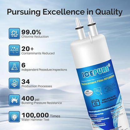 ICEPURE EDR3RXD1 Refrigerator Water Filter Replacement for Everydrop Filter 3, 4396841, 4396710, Kenmore® 46-9083, 46-9030, 9030, 9083, KAD3RXD1, WHR3RXD1, 4PACK