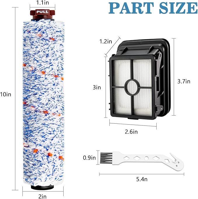 Replacement Brush Roller and Filters for Bissell CrossWave Vacuum, 1868 Pet Pro Brush Roll Parts 1785,1785A 17852, 17858, 17859, 1785P, 1785R, 1785T, 1785V, 1785W, 2210V 2211W 1785N 2306 LUXRILIX