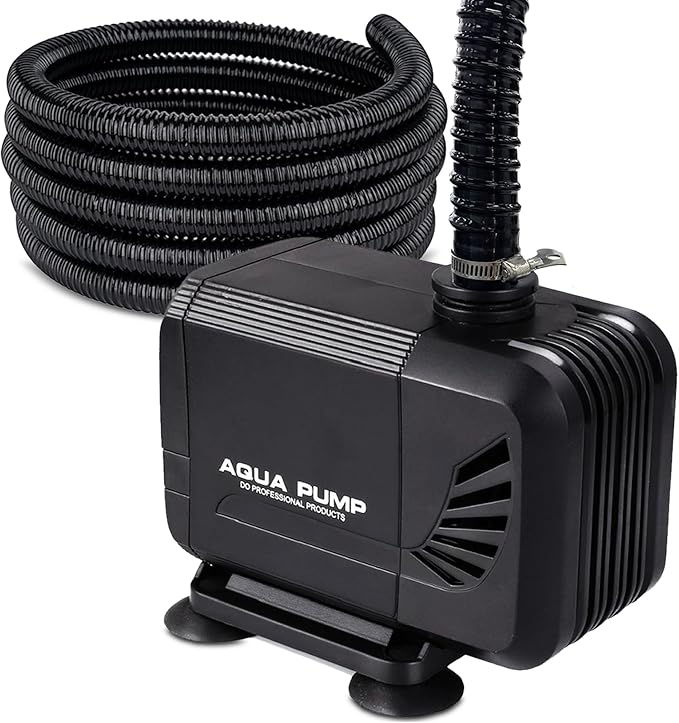 900 GPH 45W Submersible Water Pump and 10 FT Tube for POND BOSS 8 inch Wide Weir Waterfall Spillway Waterfall Box