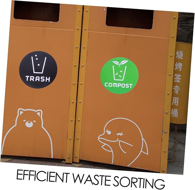 6pcs Decorative Waste Sorting Stickers for Trash Bins Easy to Apply Labels for and Office Settings