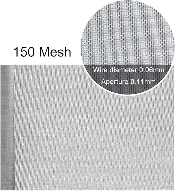 Stainless Steel Woven Wire Mesh Stainless Steel Wire Mesh 30 Mesh/150 Mesh Steel Woven Mesh Tear Resistant Filter Screen Sheet for Rodent Control Anti Mosquito Insect