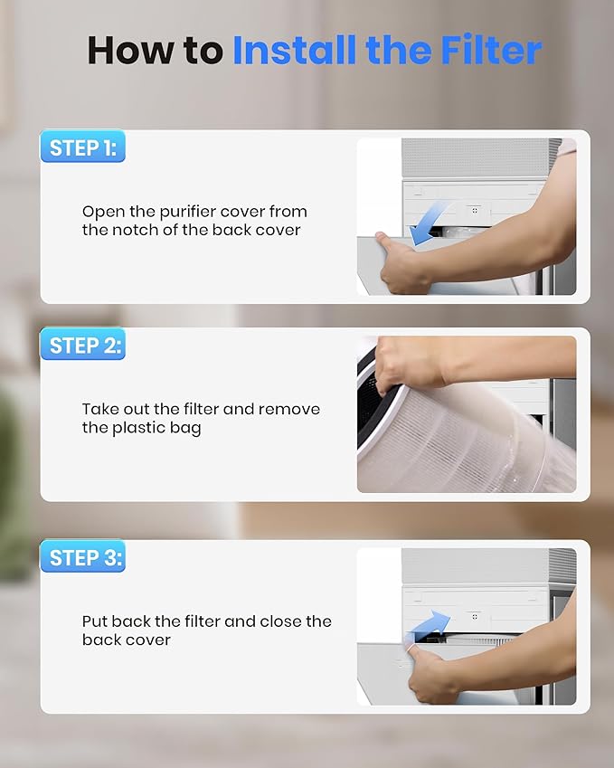 Air Purifiers for Home Large Room Bedroom up to 3600 Sq Ft PM 2.5 Display Air Quality Sensor True HEPA Air Filter for Fur Odor Smoke with Three-Sided Air Inlet, White,1 Pack+ 3-Layer Filter