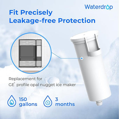 Waterdrop Replacement for GE® Profile Opal Nugget Ice Maker Water Filter, P4INKFILTR, with Ring Pull, NSF 42&372 Certified, BPA-Free, 4 Counts