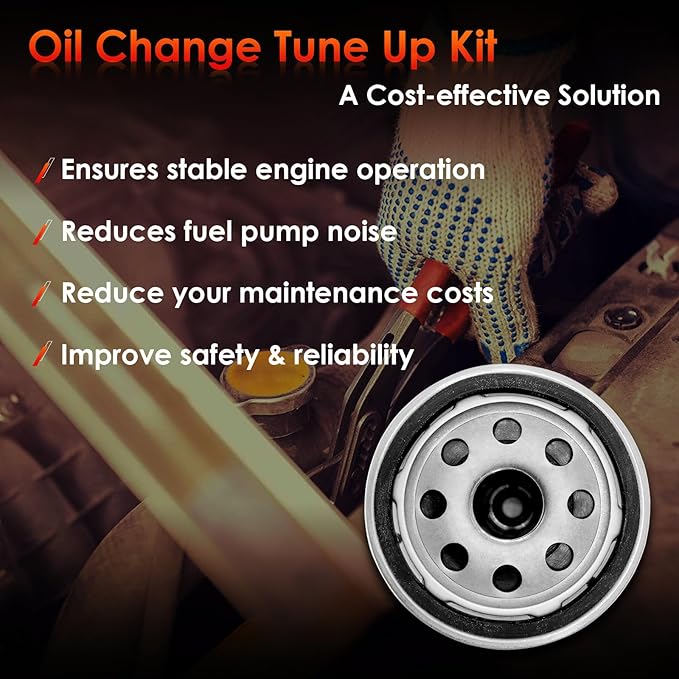 Tune Up Kit 140-3116 Air Filter, 122-0836 Oil Filter & Fuel Filter with Spark Plug, Compatible With Onan RV QG Generators 5500 7000, HGJAA HGJAB HGJAC & Marquis Gold/RV QG Marquis Platinum QG EFI