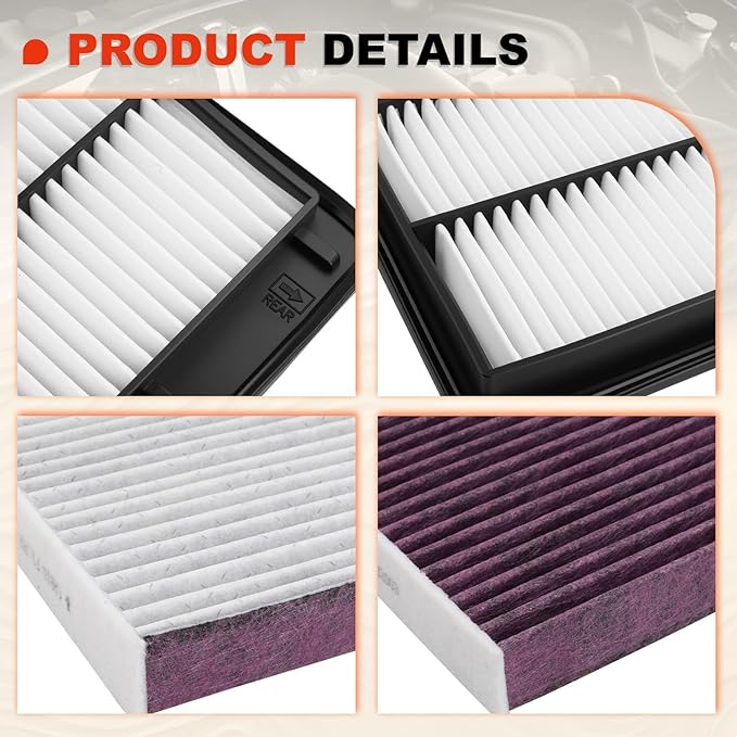 Engine & Upgrade Cabin Air Filter Kit Compatible with 2023-2025 Pilot 3.5L, 2022-2025 MDX 3.5L ONLY, 2025 Passport 3.5L, Replaces# 17220-61A-A00, 80292-TF0-G01, SA50144