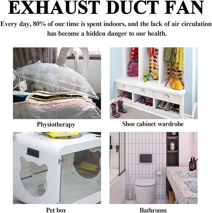 Inline Extractor Duct Fan with Speed Controller 3 inch/75mm Air Diffuser Booster 10W 12V Air Circulation Blower for Greenhouse Attic Wardrobe