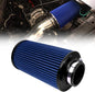 RYANSTAR RACING 76mm 3" High Flow Round Tapered Cone Cool Air Filter Cleaner with Top Filter Design Long 270mm tall Blue