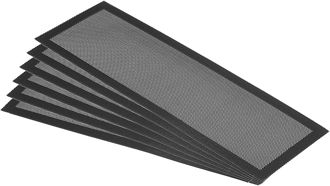 PATIKIL 4"x12" Magnetic Vent Cover, 6 Pack Floor Wall Air Registers Cover Strong Magnet Vent Screen Mesh for Blocking Hair Dust Debris, Black