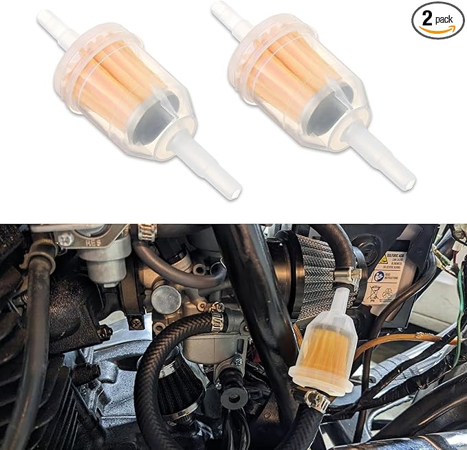 2PCS Gas Inline Fuel Filters with Magnet, Small Engine Fuel Filter, 1/4 Inch x 5/16 Inch Fuel Filters, Car Accessories Inline Gas Fuel Filter for Motorcycle Lawn Mower Tractors Small Engine