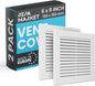 Repa Market 6 x 6 Inch (Outer) White Square Air Vent Cover - Pack of 2 Plastic Fresh Air Intake Vent - AC Cover with Nylon Mesh Screen, Wall, Ceiling HVAC Return Air Register, Modern Soffit Vents