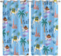 2 Panel Kitchen Cafe Curtains, Desert Landscape Sunlight Filtering Nature Air Through, Home Decor Window Covering Tier Curtains for Living Room 80W x 63L inch Cute Camels Palm Trees Houses Leaves Blue