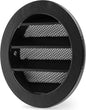 calimaero® WSGB 3" Inch Black Round Metal Air Vent Grill Cover Flat Louver with Fly Screen Fits Only with Metal Ducts