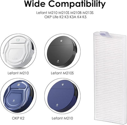 BRUVISH(12 Pack) HEPA Filters Compatible With Lefant M210P M210 Pro M210B M213S M210S M210 M213, OKP Life K2 K3 K3A K4 K5 Robot Vacuum Cleaner Filter Kit, Replacement Parts Filters Accessories