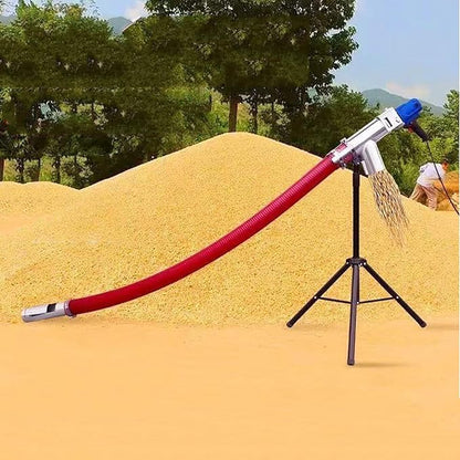 Red Portable Grain Suction Pump - Low Noise Auger Conveyor for Cement, Fertilizer, and Gravel - Efficient and Versatile for Agricultural and Construction Use (3m)