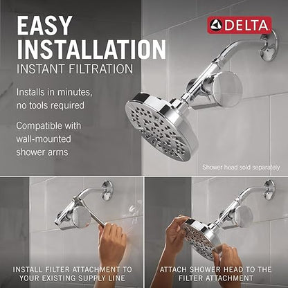 Delta Clarifi Standard Shower Filter Attachment Chrome with Additional Cartridge