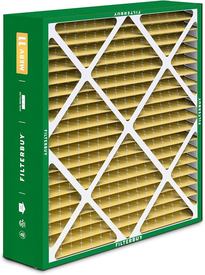 Filterbuy 20x22x5 Air Filter MERV 11 Superior Pet & Allergy Defense (2-Pack), Pleated HVAC AC Furnace Filters for Amana, Goodman, Nordyne, and Five Seasons (Actual Size: 19.50 x 21.94 x 5.25)