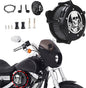 Motorcycle Air Filter Skull Style Air Cleaner with Filter Sock Dustproof Protective Cover Kit for Harley Touring 2000-07 Softail 2000-15 Dyna 2000-17, Excludes 2017 FXDLS (Black)