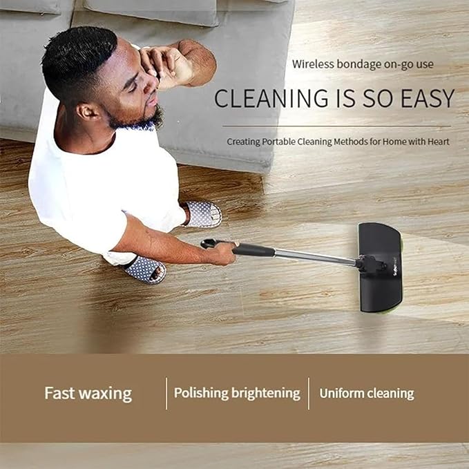Cordless Electric Mop, 35dB Quiet Floor Cleaner with Dual Motor, Lightweight Spin Scrubber for Hardwood Tile Marble, Adjustable Handle, Rechargeable Polisher, Washable Pads， 2 PCS Cleaning Cloths