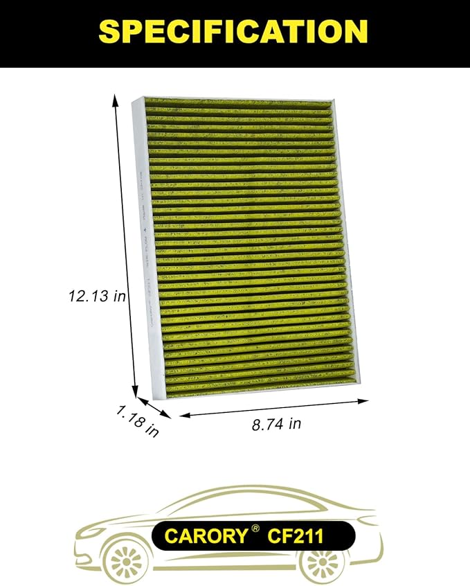 Cabin Air Filter w/Activated Carbon for Audi Q5 (2018-2025), A4 (2017-2023), RS5 (2018-2025), A5 (2018-2023), A6 (2023), Q7 (2017-2025), S4 (2018-2025), Porsche Cayenne, OE# 4M0-819-439