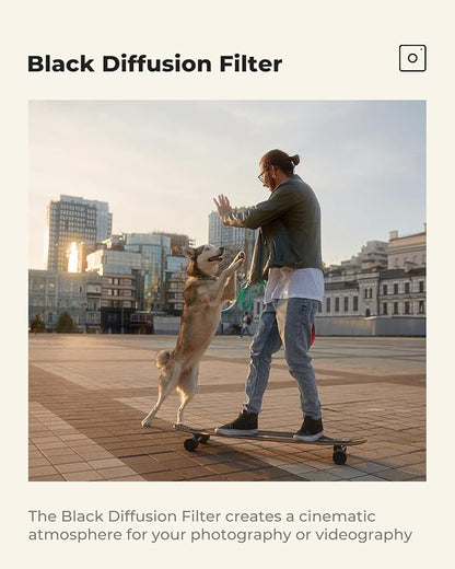 K&F CONCEPT 37mm Black Diffusion 1/8 Filter, Mist Dreamy Cinematic Effect Filter for Video/Vlog/Portrait Photography K-Series