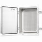 QILIPSU Waterproof Junction Box IP67 Outdoor Plastic Electrical Project Enclosure Weatherproof with Mounting Plate, Wall Brackets, Hinged Clear Cover 16.1"x12.2"x7.1" CC