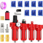 1/2" NPT Industrial Grade 4 Stage Aluminum Air Drying System, Coalescing Filter, Particulate Filter, Double Desiccant Dryer and Air Regulator,Manual Drain For Plasma Cutter and Paint Spray
