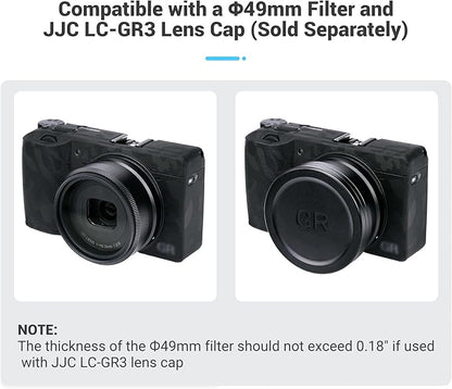 JJC AR-GR3 Lens Filter Adapter Replaces Ricoh GA-1 for Ricoh GR III GR III HDF GR3 GR3 HDF Digital Camera with GW-4 Wide Conversion Lens or 49mm Filter