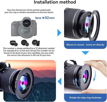 82mm Lens to 105mm Camera Lens Adapter,82mm to 105mm Filter Step up Ring Adapter Ring,Compatible All 105mm Filter Accessory