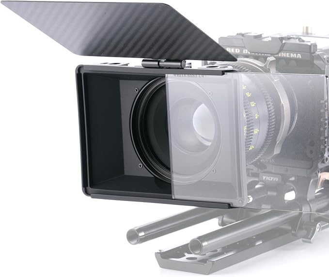 Tilta Mini Matte Box | 15mm Rod Adapter & 4 Lens Adapters | Lightweight | Filter Support | Top Flag | Dual Cold Shoe Mount | Designed for Mirrorless, DSLR | MB-T15