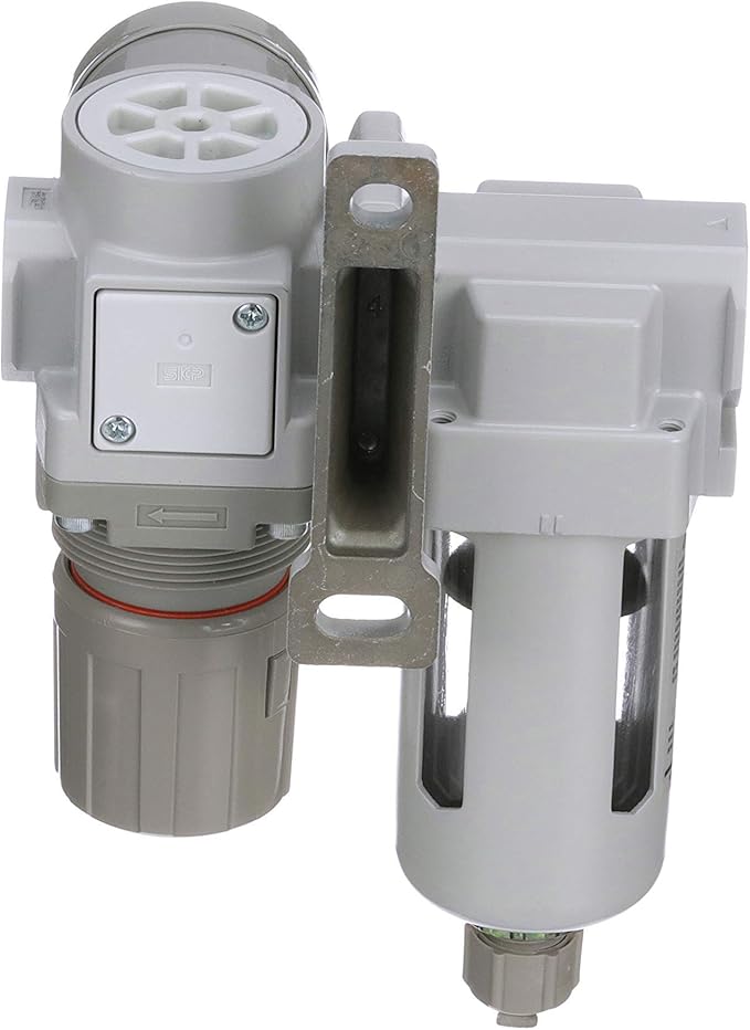 PneumaticPlus SAU320-N03G Compressed Air Filter Regulator Combo 3/8" NPT - Poly Bowl, Manual Drain, Bracket, Gauge