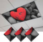 Fluorescent Light Covers for Ceiling Lights Love Heart Stone Magnetic Light Filters 3 Pack 4x2 ft Black Red Ceiling Lights Cover for Classroom Office School Home Drop Lamp Decor