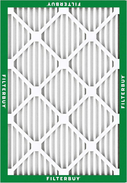 Filterbuy 30x36x1 Air Filter MERV 8 Essential Dust & Allergy Defense (12-Pack), Electrostatic Pleated HVAC AC Furnace Filters Replacement, Made in USA (Actual Size: 29.81 x 35.81 x 0.75)