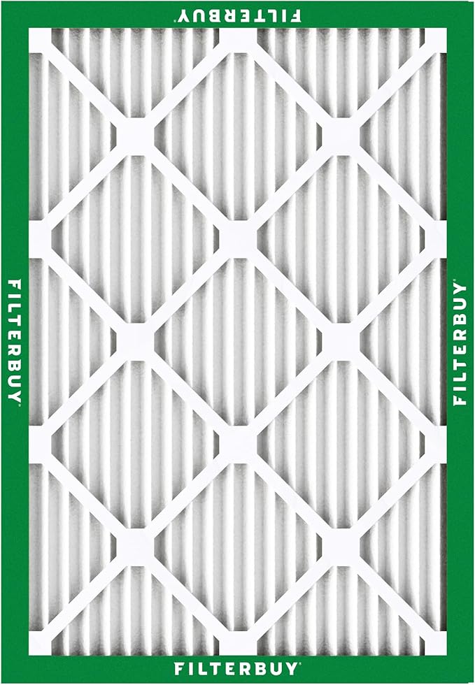 Filterbuy 20x27x1 Air Filter MERV 8 Essential Dust & Allergy Defense (12-Pack), Electrostatic Pleated HVAC AC Furnace Filters Replacement, Made in USA (Actual Size: 20.00 x 27.00 x 0.75)